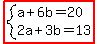 highlight%28system%28a%2B6b=20%2C2a%2B3b=13%29%29