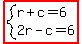 highlight%28system%28r%2Bc=6%2C2r-c=6%29%29