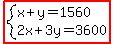 highlight%28system%28x%2By=1560%2C2x%2B3y=3600%29%29
