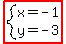 highlight%28system%28x+=+-+1%2C+y+=+-+3%29%29