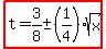 highlight%28t=3%2F8%2B-+%281%2F4%29sqrt%28x%29%29
