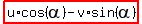 highlight%28u%2Acos%28alpha%29-v%2Asin%28alpha%29%29
