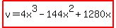 highlight%28v=4x%5E3-144x%5E2%2B1280x%29