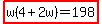 highlight%28w%284%2B2w%29=198%29