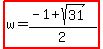 highlight%28w=%28-1%2Bsqrt%2831%29%29%2F2%29