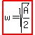 highlight%28w=sqrt%28A%2F2%29%29