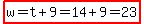highlight%28w=t%2B9=14%2B9=23%29