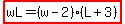 highlight%28wL=%28w-2%29%28L%2B3%29%29