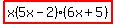 highlight%28x%285x-2%29%286x%2B5%29%29