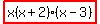 highlight%28x%28x%2B2%29%28x-3%29%29
