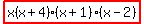 highlight%28x%28x%2B4%29%28x%2B1%29%28x-2%29%29