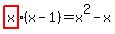 highlight%28x%29%28x-1%29=x%5E2-x