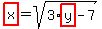 highlight%28x%29=sqrt%283%2Ahighlight%28y%29-7%29
