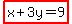 highlight%28x%2B3y=9%29