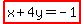 highlight%28x%2B4y=-1%29