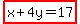 highlight%28x%2B4y=17%29