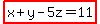 highlight%28x%2By-5z=11%29