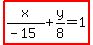 highlight%28x%2F%28-15%29%2By%2F8=1%29