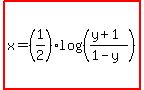 highlight%28x=%281%2F2%29log%28%28%28y%2B1%29%2F%281-y%29%29%29%29