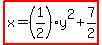 highlight%28x=%281%2F2%29y%5E2%2B7%2F2%29