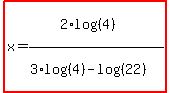 highlight%28x=%282%2Alog%28%284%29%29%29%2F%283%2Alog%28%284%29%29-log%28%2822%29%29%29%29