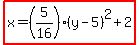 highlight%28x=%285%2F16%29%28y-5%29%5E2%2B2%29