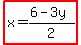 highlight%28x=%286-3y%29%2F2%29