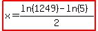 highlight%28x=%28ln%281249%29-ln%285%29%29%2F2%29
