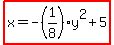 highlight%28x=-%281%2F8%29y%5E2%2B5%29