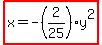 highlight%28x=-%282%2F25%29y%5E2%29