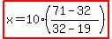 highlight%28x=10%28%2871-32%29%2F%2832-19%29%29%29