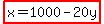 highlight%28x=1000-20y%29