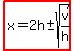 highlight%28x=2h%2B-+sqrt%28v%2Fh%29%29