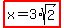 highlight%28x=3%2Asqrt%282%29%29
