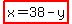 highlight%28x=38-y%29