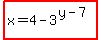 highlight%28x=4-3%5E%28y-7%29%29