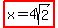 highlight%28x=4sqrt%282%29%29