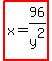 highlight%28x=96%2Fy%5E2%29