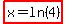 highlight%28x=ln%284%29%29