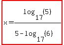 highlight%28x=log%2817%2C%285%29%29%2F%285-log%2817%2C%286%29%29%29%29