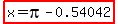 highlight%28x=pi-0.54042%29