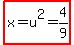 highlight%28x=u%5E2=4%2F9%29