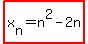 highlight%28x%5Bn%5D=n%5E2-2n%29