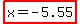 highlight%28x+=+-5.55%29+
