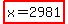 highlight%28x+=+2981%29