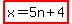 highlight%28x+=+5n+%2B+4%29
