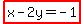 highlight%28x-2y=-1%29
