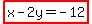 highlight%28x-2y=-12%29