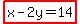 highlight%28x-2y=14%29