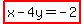 highlight%28x-4y=-2%29